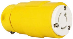 Value Collection - 125/250 VAC, 20 Amp, NonNEMA, Straight, Ungrounded, Industrial Grade Connector - 3 Pole, 3 Wire, 1 Phase, Rubber, Yellow - Best Tool & Supply