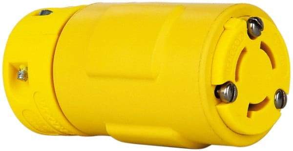 Value Collection - 250 VAC, 15 Amp, L6-15 NEMA, Straight, Ungrounded, Industrial Grade Connector - 2 Pole, 3 Wire, 1 Phase, Rubber, Yellow - Best Tool & Supply