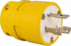 Value Collection - 277 VAC, 30 Amp, L7-30 NEMA, Straight, Ungrounded, Industrial Grade Plug - 2 Pole, 3 Wire, 1 Phase, Rubber, Yellow - Best Tool & Supply