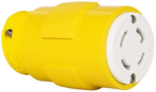 Value Collection - 250 VAC, 30 Amp, L15-30 NEMA, Straight, Ungrounded, Industrial Grade Connector - 3 Pole, 4 Wire, 1 Phase, Rubber, Yellow - Best Tool & Supply