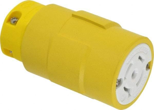 Value Collection - 120/208 VAC, 20 Amp, L21-20 NEMA, Straight, Self Grounding, Industrial Grade Connector - 4 Pole, 5 Wire, 3 Phase, Rubber, Yellow - Best Tool & Supply