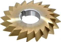 Made in USA - 4° 4" Cut Diam, 1/2" Cut Width, 1-1/4" Arbor, High Speed Steel Double-Angle Cutter - Best Tool & Supply