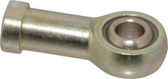 Alinabal - 3/8" ID, 1" Max OD, 3,250 Lb Max Static Cap, Spherical Rod End - 3/8-24 RH, 0.562" Shank Diam, 15/16" Shank Length, Steel with Molded Nyloy Raceway - Best Tool & Supply