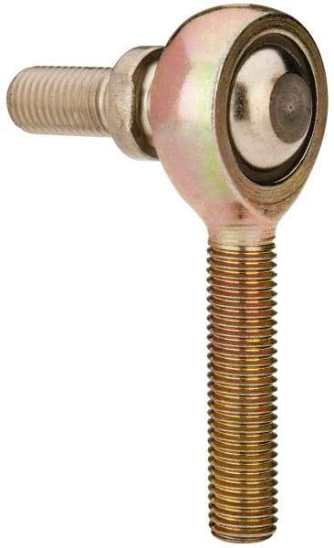 Alinabal - 5/16" ID, 7/8" Max OD, 2,800 Lb Max Static Cap, Spherical Rod End - 5/16-24 LH, 0.437" Shank Diam, 1-1/4" Shank Length, Steel with Molded Nyloy Raceway - Best Tool & Supply