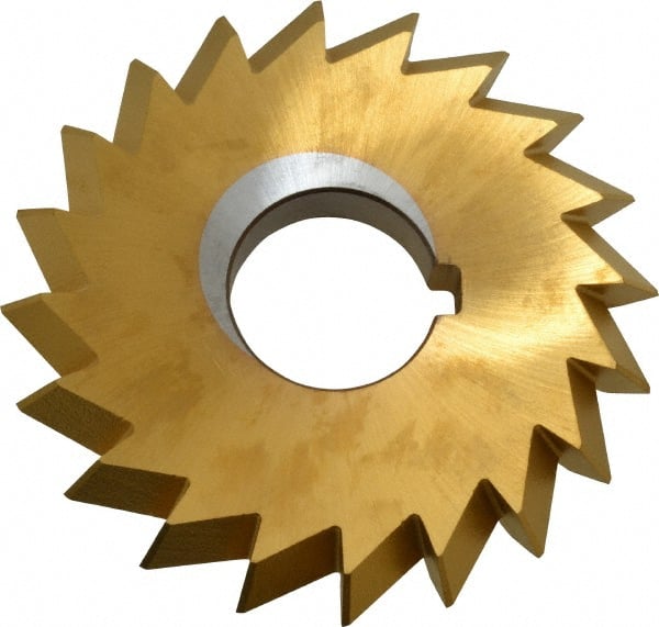 Made in USA - 4° 4" Cut Diam, 1/2" Cut Width, 1-1/4" Arbor, High Speed Steel Double-Angle Cutter - Best Tool & Supply