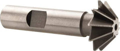 Made in USA - 1" Diam x 5/16" Width of Cut, 45° Included Angle, Shank Connection, High Speed Steel Single Angle Cutter - 1/2" Shank Diam, 2-1/2" Overall Length, Right Hand Cut, Uncoated - Best Tool & Supply