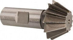 Made in USA - 1-1/2" Diam x 5/8" Width of Cut, 60° Included Angle, Shank Connection, High Speed Steel Single Angle Cutter - 3/4" Shank Diam, 2-3/4" Overall Length, Right Hand Cut, Uncoated - Best Tool & Supply