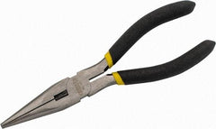 Stanley - 6-3/4" OAL, 2-3/16" Jaw Length x 25/32" Jaw Width, Long Nose Side Cutting Needle Nose Pliers - Serrated Jaw, Cushion Grip Handles - Best Tool & Supply