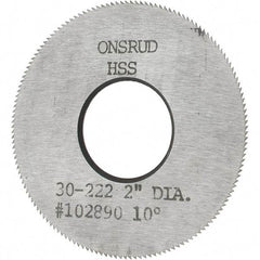 Onsrud - 2" Diam x 0.032" Blade Thickness x 3/4" Arbor Hole Diam, 150 Tooth Slitting and Slotting Saw - Arbor Connection, High Speed Steel - Best Tool & Supply