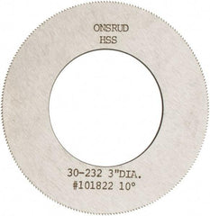 Onsrud - 3" Diam x 0.032" Blade Thickness x 1-5/8" Arbor Hole Diam, 224 Tooth Slitting and Slotting Saw - Arbor Connection, High Speed Steel - Best Tool & Supply