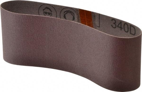 3M - 3" Wide x 18" OAL, 120 Grit, Aluminum Oxide Abrasive Belt - Aluminum Oxide, Fine, Coated, X Weighted Cloth Backing, Series 240D - Best Tool & Supply