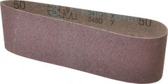 3M - 3" Wide x 21" OAL, 50 Grit, Aluminum Oxide Abrasive Belt - Aluminum Oxide, Coarse, Coated, X Weighted Cloth Backing, Series 341D - Best Tool & Supply