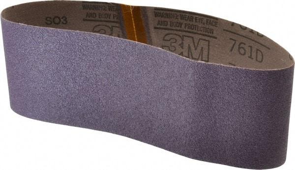 3M - 4" Wide x 24" OAL, 60 Grit, Ceramic Abrasive Belt - Ceramic, Medium, Coated, Y Weighted Cloth Backing, Series 761D - Best Tool & Supply