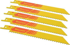 Starrett - 6" Long x 3/4" Thick, Bi-Metal Reciprocating Saw Blade - Straight Profile, 6 TPI, Toothed Edge, Universal Shank - Best Tool & Supply