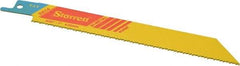 Starrett - 6" Long x 3/4" Thick, Bi-Metal Reciprocating Saw Blade - Straight Profile, 14 TPI, Toothed Edge, Universal Shank - Best Tool & Supply