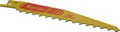 Starrett - 6" Long x 3/4" Thick, Bi-Metal Reciprocating Saw Blade - Tapered Profile, 3 TPI, Toothed Edge, Universal Shank - Best Tool & Supply