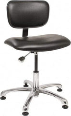 Bevco - Clean Room Swivel Chair - 20" Wide x 17" Deep, Vinyl Seat, Black - Best Tool & Supply