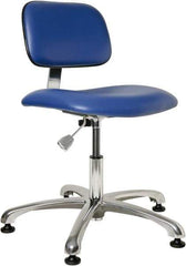 Bevco - Clean Room Swivel Chair - 20" Wide x 17-1/4" Deep, Vinyl Seat, Blue - Best Tool & Supply