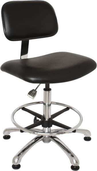 Bevco - Clean Room Swivel Chair - 20" Wide x 17-1/4" Deep, Vinyl Seat, Black - Best Tool & Supply