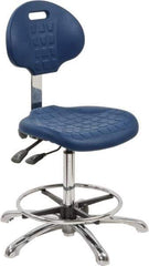 Bevco - Adjustable Chair - 18" Wide x 17-1/4" Deep, Polyurethane Seat, Blue - Best Tool & Supply