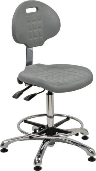 Bevco - Adjustable Chair - 18" Wide x 17-1/4" Deep, Polyurethane Seat, Gray - Best Tool & Supply