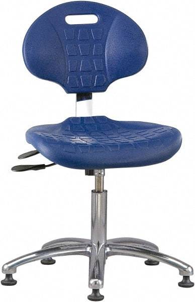 Bevco - Adjustable Chair - 18" Wide x 17-1/4" Deep, Polyurethane Seat, Blue - Best Tool & Supply