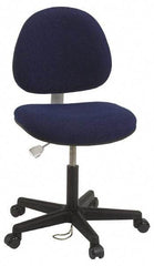 Bevco - ESD Swivel Chair with Back Rest - 18" Wide x 18" Deep, Conductive Cloth Seat, Navy Blue - Best Tool & Supply