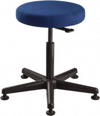 Bevco - 15" Wide x 15" Deep x 24 to 34" High, Reinforced Plastic Base, Adjustable Seat Stool - Fabric Seat, Blue - Best Tool & Supply