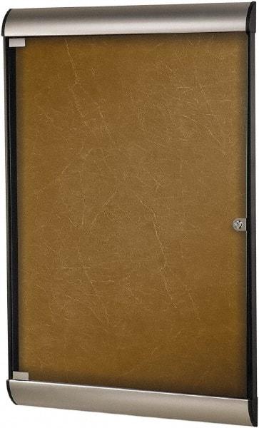 Ghent - 70-1/4" Wide x 36" High Enclosed Cork Bulletin Board - Natural Cork, Aluminum Frame - Best Tool & Supply