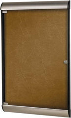 Ghent - 70-1/4" Wide x 36" High Enclosed Cork Bulletin Board - Natural Cork, Aluminum Frame - Best Tool & Supply