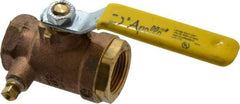 Conbraco - 3/4" Pipe, Bronze, Straight with Side Tap, Gas Ball Valve - 250 psi WOG Rating, Lever Handle, FNPT x FNPT End Connections, 2 Piece - Best Tool & Supply