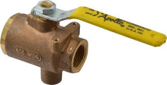 Apollo - 3/4" Pipe, Full Port, Bronze Standard Ball Valve - 2 Piece, Inline - One Way Flow, FNPT x FNPT Ends, Lever Handle, 125 WOG - Best Tool & Supply