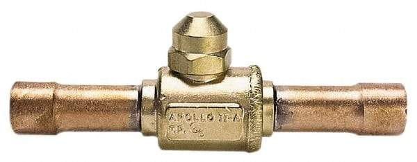 Apollo - 7/8" Pipe, Full Port, Brass UL Listed Ball Valve - Inline - Two Way Flow, Tube O.D. x Tube O.D. Ends, Cap Handle, 500 WOG - Best Tool & Supply