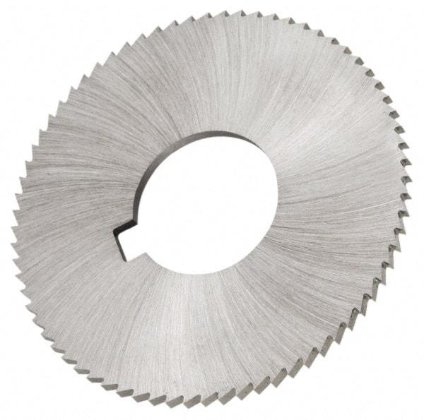 Made in USA - 2-3/4" Diam x 0.057" Blade Thickness x 1" Arbor Hole Diam, 56 Tooth Slitting and Slotting Saw - Arbor Connection, Right Hand, Uncoated, High Speed Steel, Concave Ground, Contains Keyway - Best Tool & Supply