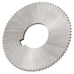 Made in USA - 1-3/4" Diam x 0.064" Blade Thickness x 5/8" Arbor Hole Diam, 90 Tooth Slitting and Slotting Saw - Arbor Connection, Right Hand, Uncoated, High Speed Steel, Concave Ground, Contains Keyway - Best Tool & Supply