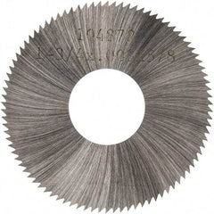 Made in USA - 1-3/4" Diam x 0.008" Blade Thickness x 5/8" Arbor Hole Diam, 90 Tooth Slitting and Slotting Saw - Arbor Connection, Right Hand, Uncoated, High Speed Steel, Concave Ground, Contains Keyway - Best Tool & Supply