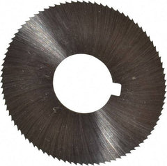 Made in USA - 1-3/4" Diam x 0.01" Blade Thickness x 5/8" Arbor Hole Diam, 90 Tooth Slitting and Slotting Saw - Arbor Connection, Right Hand, Uncoated, High Speed Steel, Concave Ground, Contains Keyway - Best Tool & Supply