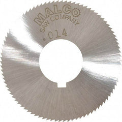 Made in USA - 1-3/4" Diam x 0.014" Blade Thickness x 5/8" Arbor Hole Diam, 90 Tooth Slitting and Slotting Saw - Arbor Connection, Right Hand, Uncoated, High Speed Steel, Concave Ground, Contains Keyway - Best Tool & Supply