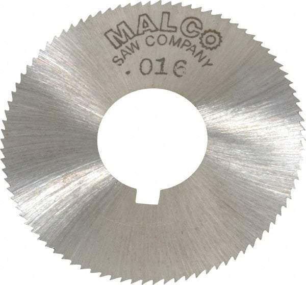 Made in USA - 1-3/4" Diam x 0.016" Blade Thickness x 5/8" Arbor Hole Diam, 90 Tooth Slitting and Slotting Saw - Arbor Connection, Right Hand, Uncoated, High Speed Steel, Concave Ground, Contains Keyway - Best Tool & Supply