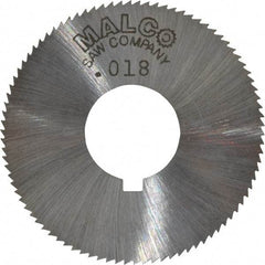 Made in USA - 1-3/4" Diam x 0.018" Blade Thickness x 5/8" Arbor Hole Diam, 90 Tooth Slitting and Slotting Saw - Arbor Connection, Right Hand, Uncoated, High Speed Steel, Concave Ground, Contains Keyway - Best Tool & Supply