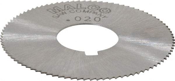 Made in USA - 1-3/4" Diam x 0.02" Blade Thickness x 5/8" Arbor Hole Diam, 90 Tooth Slitting and Slotting Saw - Arbor Connection, Right Hand, Uncoated, High Speed Steel, Concave Ground, Contains Keyway - Best Tool & Supply