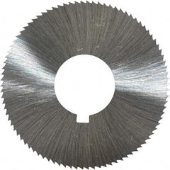 Made in USA - 1-3/4" Diam x 0.023" Blade Thickness x 5/8" Arbor Hole Diam, 90 Tooth Slitting and Slotting Saw - Arbor Connection, Right Hand, Uncoated, High Speed Steel, Concave Ground, Contains Keyway - Best Tool & Supply