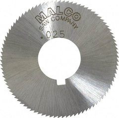 Made in USA - 1-3/4" Diam x 0.025" Blade Thickness x 5/8" Arbor Hole Diam, 90 Tooth Slitting and Slotting Saw - Arbor Connection, Right Hand, Uncoated, High Speed Steel, Concave Ground, Contains Keyway - Best Tool & Supply