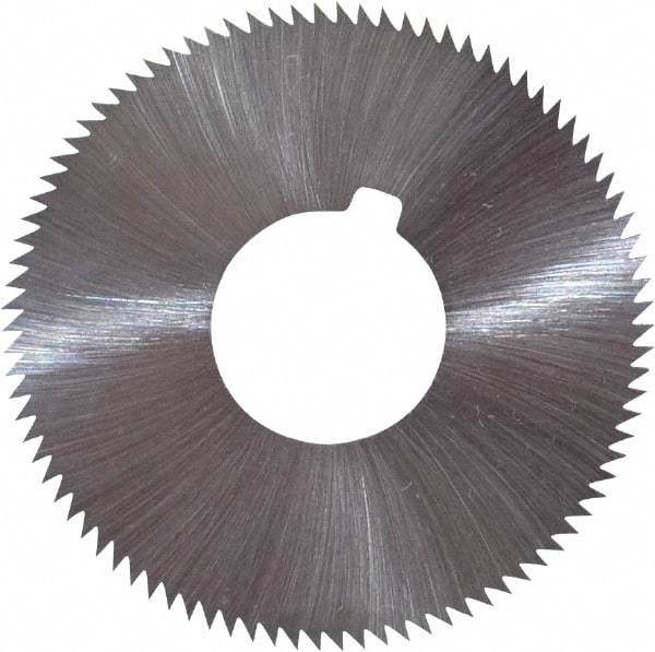 Made in USA - 1-3/4" Diam x 0.032" Blade Thickness x 5/8" Arbor Hole Diam, 90 Tooth Slitting and Slotting Saw - Arbor Connection, Right Hand, Uncoated, High Speed Steel, Concave Ground, Contains Keyway - Best Tool & Supply