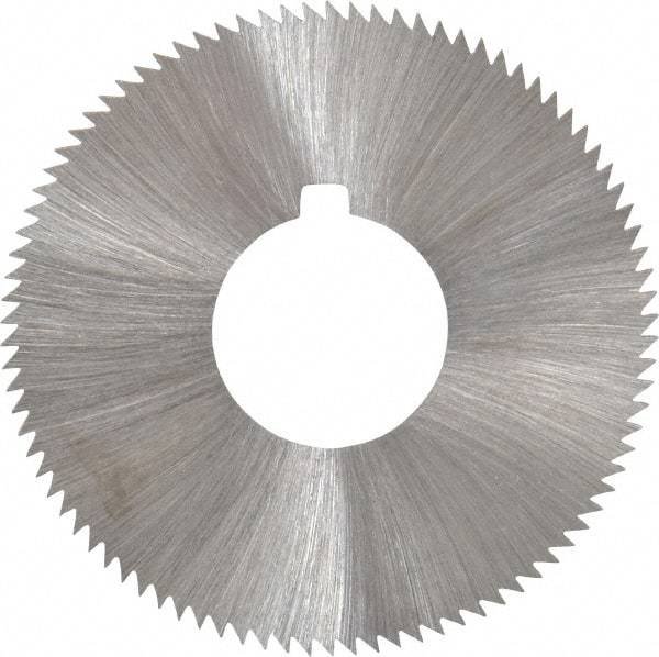 Made in USA - 1-3/4" Diam x 0.04" Blade Thickness x 5/8" Arbor Hole Diam, 90 Tooth Slitting and Slotting Saw - Arbor Connection, Right Hand, Uncoated, High Speed Steel, Concave Ground, Contains Keyway - Best Tool & Supply