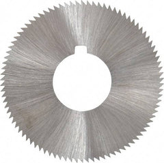 Made in USA - 1-3/4" Diam x 0.04" Blade Thickness x 5/8" Arbor Hole Diam, 90 Tooth Slitting and Slotting Saw - Arbor Connection, Right Hand, Uncoated, High Speed Steel, Concave Ground, Contains Keyway - Best Tool & Supply