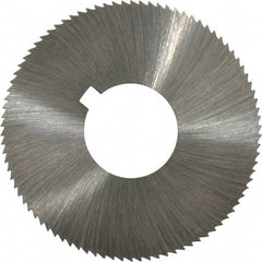 Made in USA - 1-3/4" Diam x 0.045" Blade Thickness x 5/8" Arbor Hole Diam, 90 Tooth Slitting and Slotting Saw - Arbor Connection, Right Hand, Uncoated, High Speed Steel, Concave Ground, Contains Keyway - Best Tool & Supply