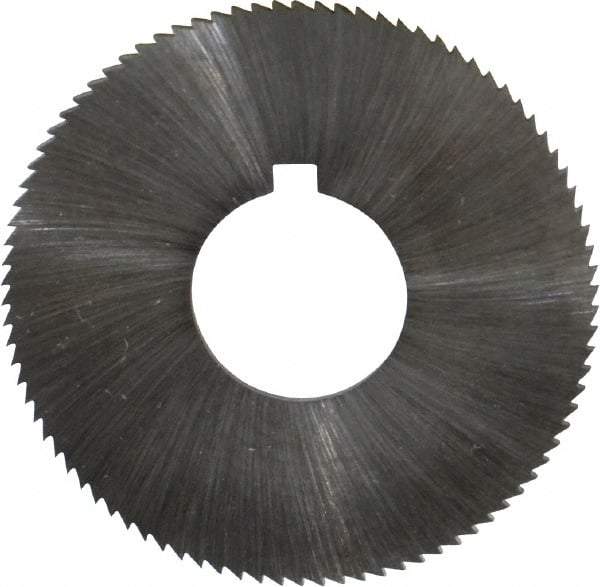 Made in USA - 1-3/4" Diam x 0.051" Blade Thickness x 5/8" Arbor Hole Diam, 90 Tooth Slitting and Slotting Saw - Arbor Connection, Right Hand, Uncoated, High Speed Steel, Concave Ground, Contains Keyway - Best Tool & Supply