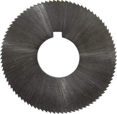 Made in USA - 1-3/4" Diam x 0.051" Blade Thickness x 5/8" Arbor Hole Diam, 90 Tooth Slitting and Slotting Saw - Arbor Connection, Right Hand, Uncoated, High Speed Steel, Concave Ground, Contains Keyway - Best Tool & Supply