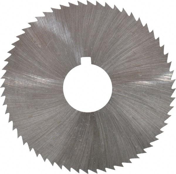 Made in USA - 2-1/4" Diam x 0.016" Blade Thickness x 5/8" Arbor Hole Diam, 60 Tooth Slitting and Slotting Saw - Arbor Connection, Right Hand, Uncoated, High Speed Steel, Concave Ground, Contains Keyway - Best Tool & Supply